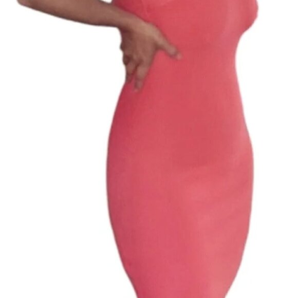 NEW House of Harlow 1960 Sculpt Knit Criss Cross Dress - Watermelon - Picture 7 of 12